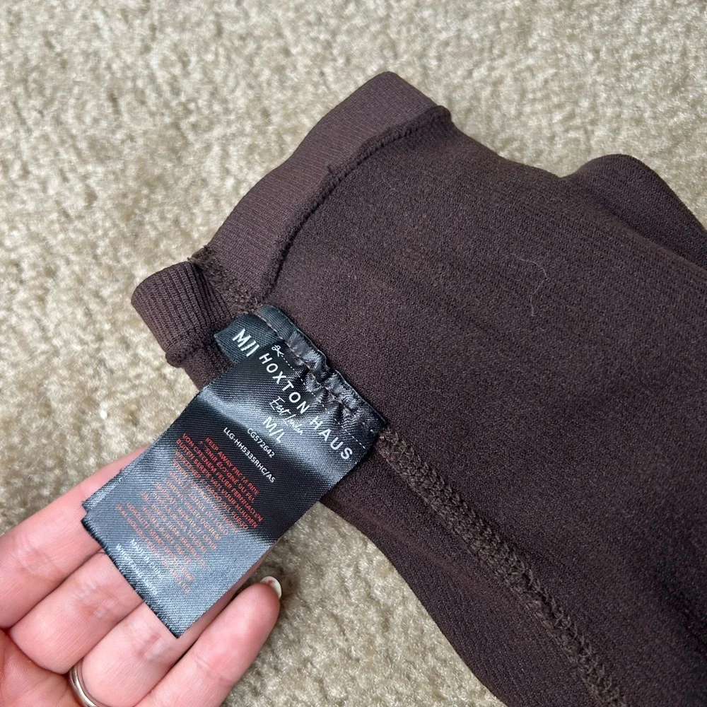 Hoxton Haus Brown Ribbed Leggings M/L - Picture 3 of 6